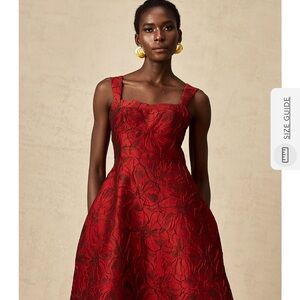 Elegant Red Floral Dress